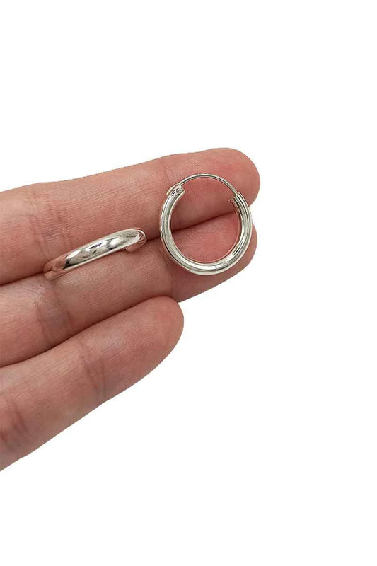 Aros Gruesos Plata de ley 20 mm