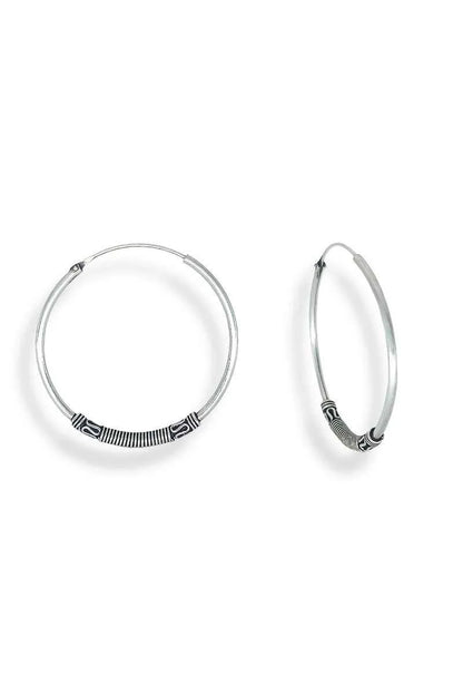 Pendientes Aro Bali 35mm Plata de Ley 925