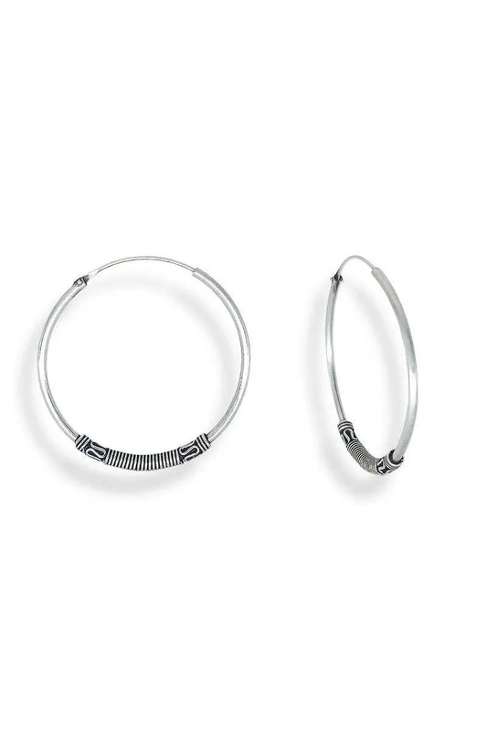 Pendientes Aro Bali 35mm Plata de Ley 925