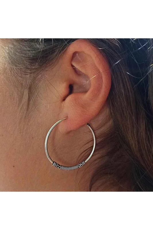 Pendientes Aro Bali 35mm Plata de Ley 925