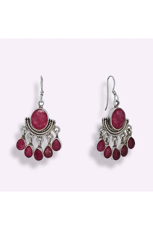 Pendientes Ruby Plata de Ley 925