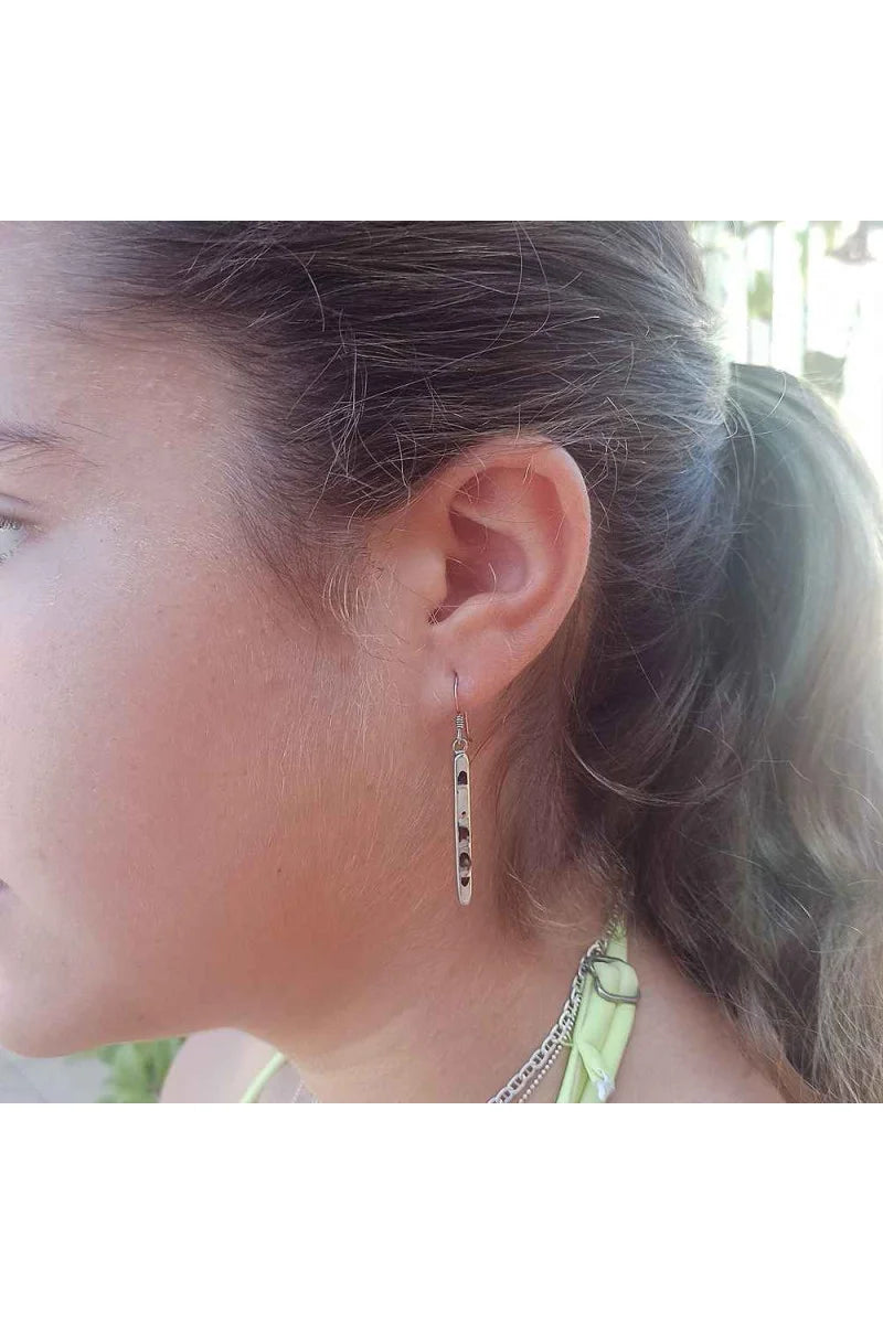 Pendientes Largos Plata y Nácar