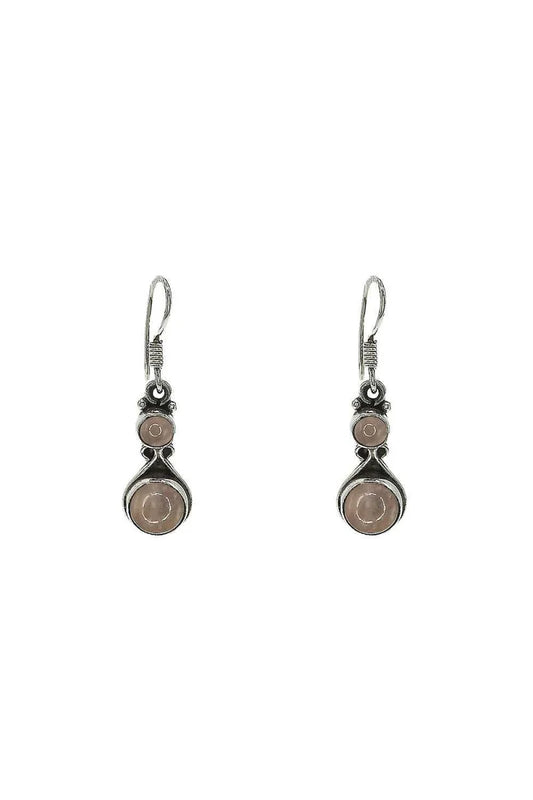 Pendientes Largos con Piedra de Luna y Cierre de Gancho de Plata de Ley