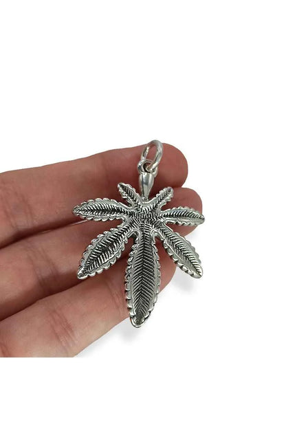 Colgante Hoja de Marihuana Plata de Ley 925