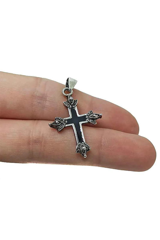 Cruz esmaltada en Plata de Ley 925