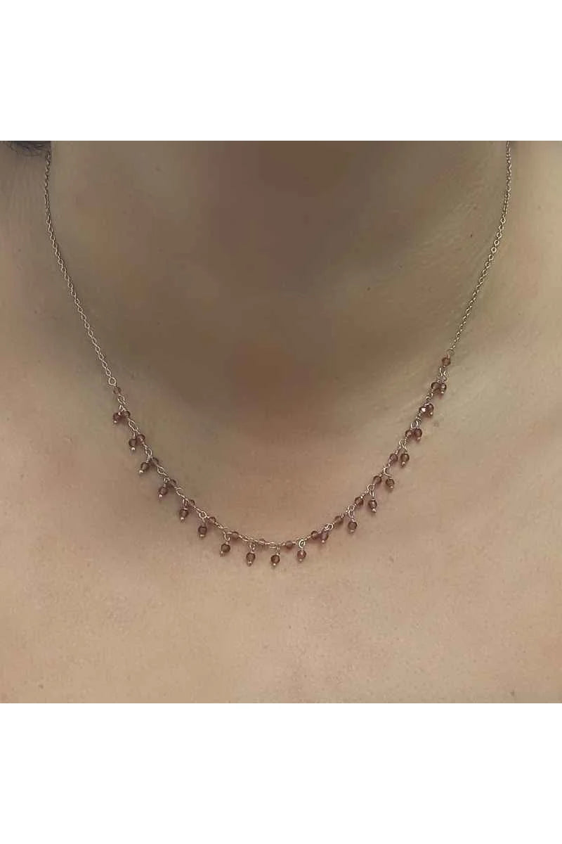 Gargantilla Granate en Plata de Ley 925