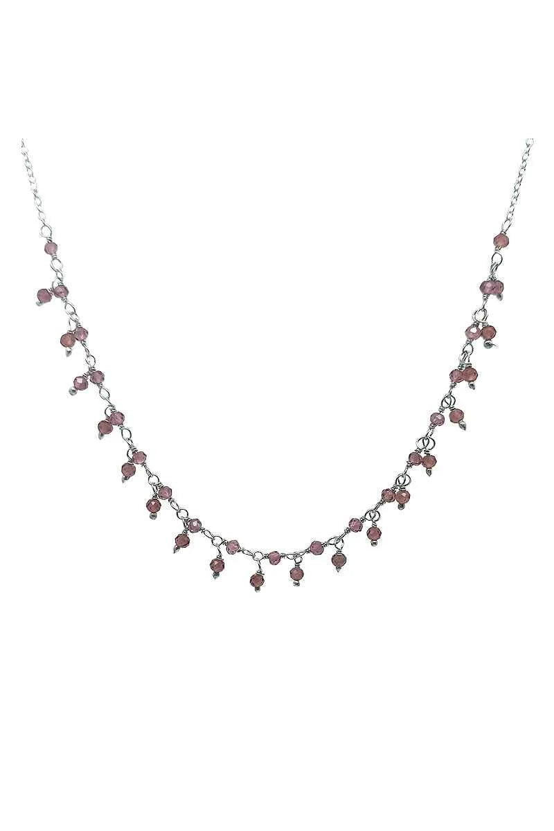 Gargantilla Granate en Plata de Ley 925