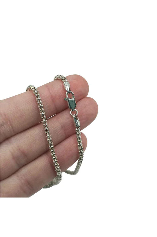 Cadena Coreana 45cm Plata de Ley