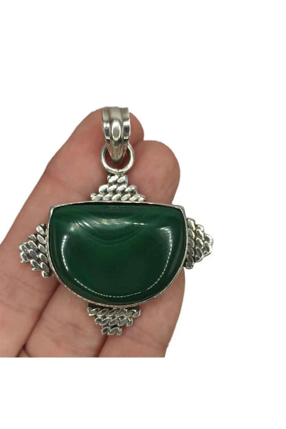 Colgante Esencia de Malaquita en Plata de Ley 925 por