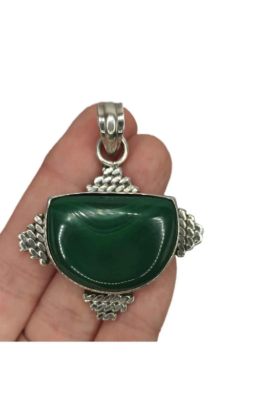 Colgante Esencia de Malaquita en Plata de Ley 925 por