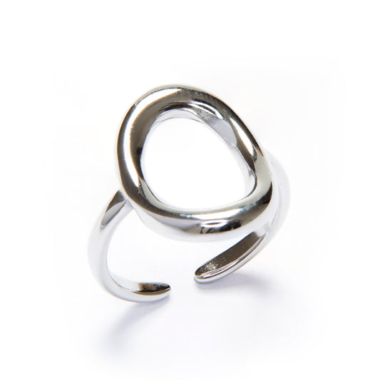 Anillo Ajustable Óvalo de Fuerza - Acero Inoxidable y Diseño Minimalista