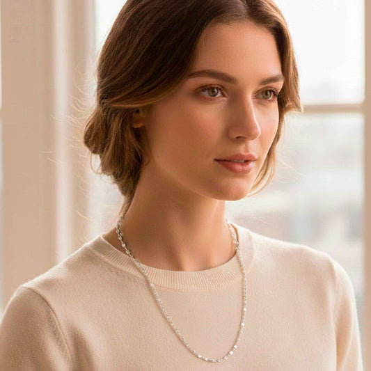 Cadena Lumina de Plata de Ley 925 - 60 cm y 3mm de Ancho