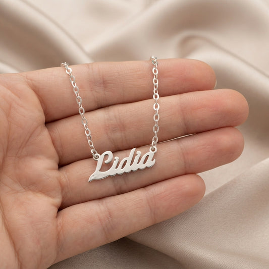 Gargantilla Personalizada Lidia de Plata de Ley 925 con Cadena de 42 cm