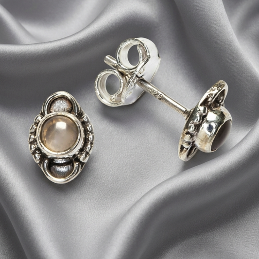 Pendientes de Plata de Ley 925 y Cuarzo Rosa