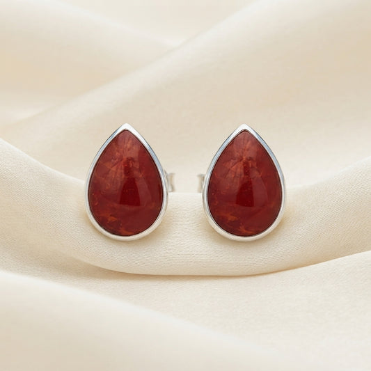 Pendientes de Plata de Ley 925 con Coral