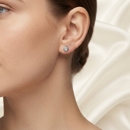 Pendientes de Plata de Ley 925 y Cuarzo Rosa