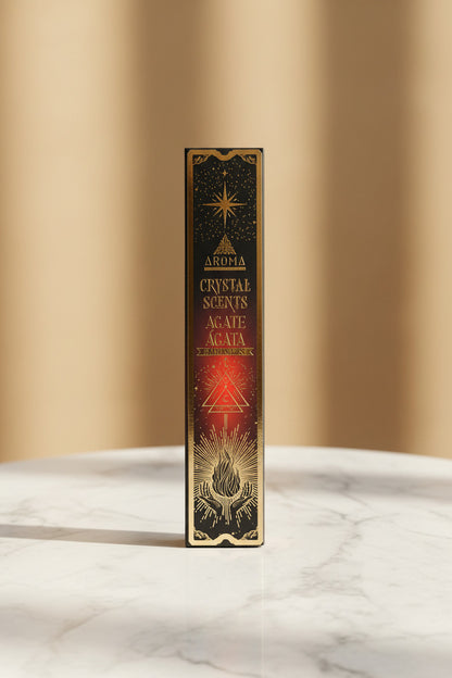 Incienso Artesanal Crystal Ágata - Aroma de Equilibrio y Estabilidad (20g) - Con Piedras Naturales de Ágata