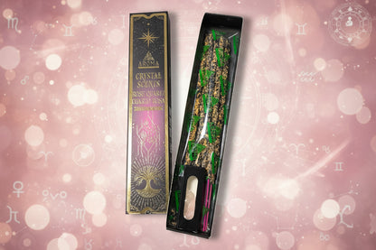 Incienso Artesanal Crystal Cuarzo Rosa - Aroma de Amor Propio y Armonía (20g) - Con Piedras Naturales de Cuarzo Rosa