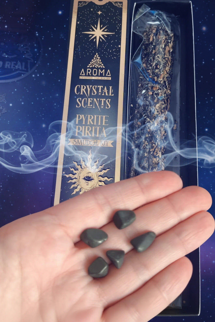 Incienso Artesanal Aroma – Kit de Bienestar con Piedras Naturales de Pirita