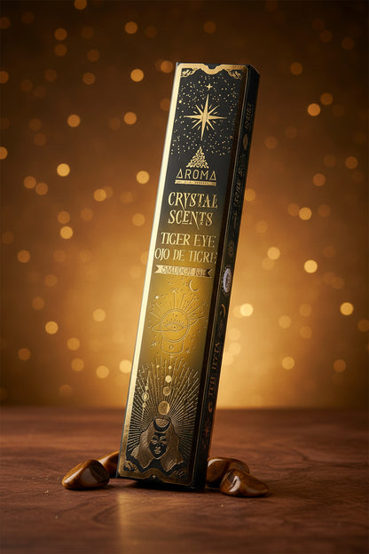 Incienso Artesanal Aroma – Kit de Bienestar con Piedras Naturales de Ojo de Tigre