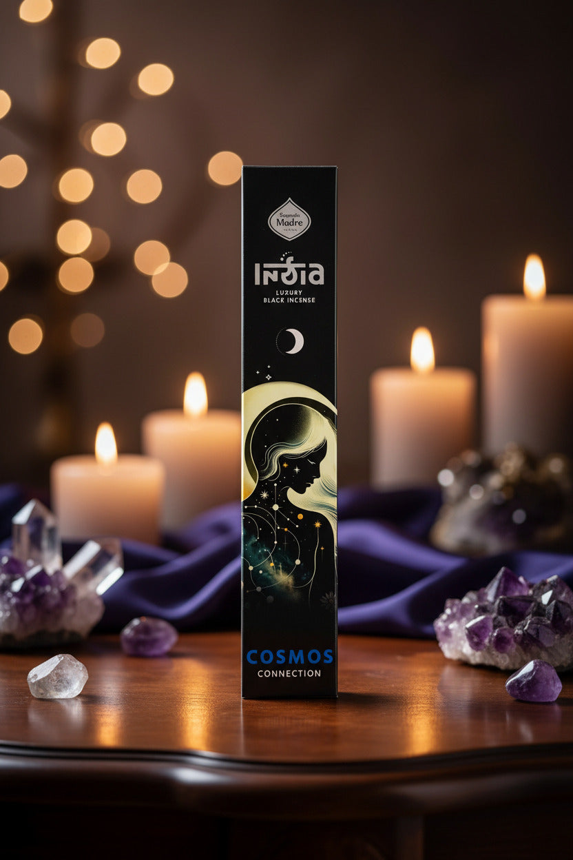 Incienso Artesanal Cosmos – Luxury Black Edition por Sagrada Madre (Hecho en India)