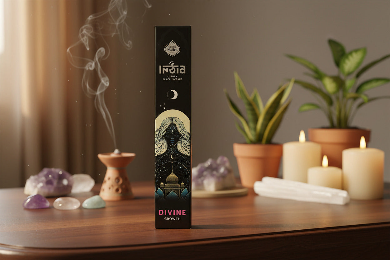 Incienso Artesanal Divine – Luxury Black Edition por Sagrada Madre (Hecho en India)