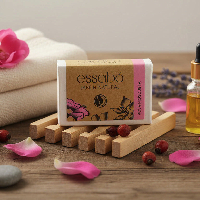 Jabón Natural Artesano de Rosa Mosqueta – Essabó (Pieles con Imperfecciones y Normales)