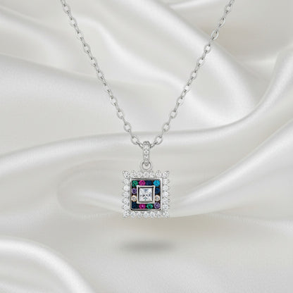 Conjunto "Portal de Luz" en Plata Rodiada - Amuleto de Color y Armonía