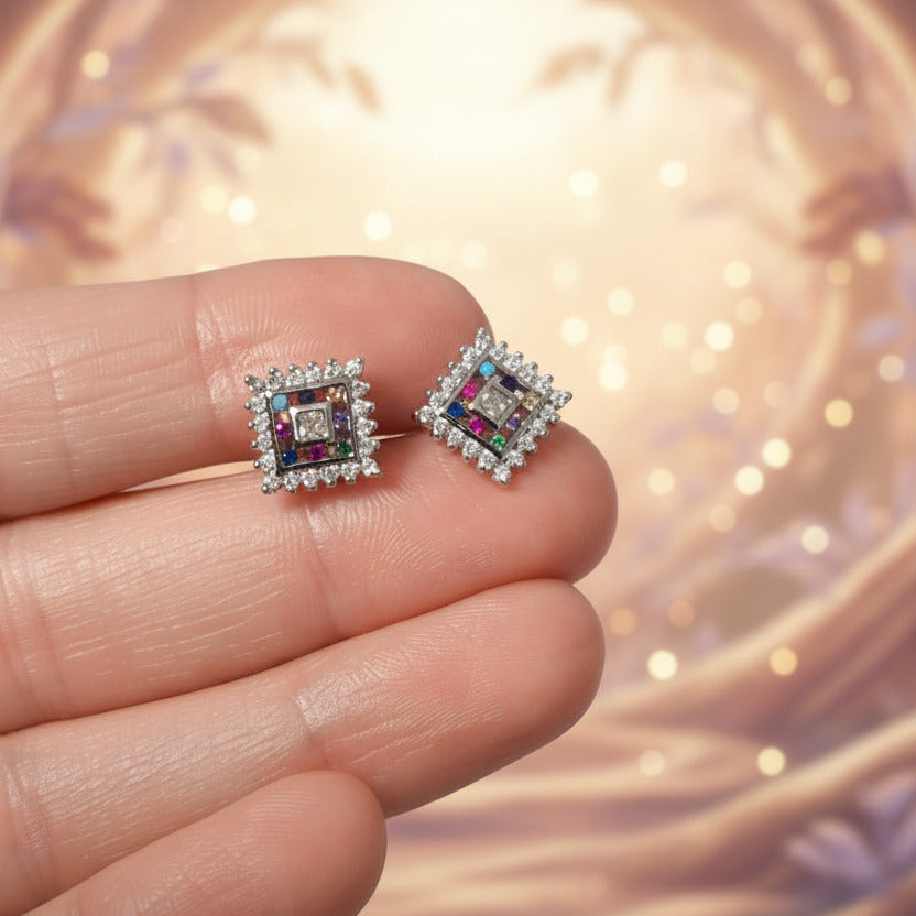 Conjunto "Portal de Luz" en Plata Rodiada - Amuleto de Color y Armonía