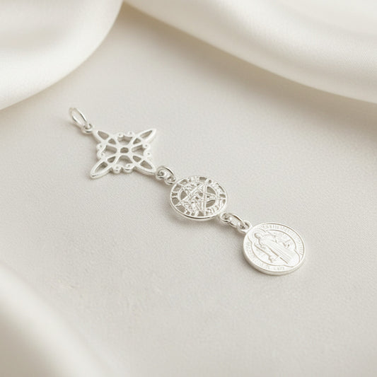 Colgante "Trinidad Sagrada" en Plata de Ley - Amuleto de Protección y Equilibrio