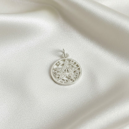 Colgante "Estrella de la Intuición" en Plata de Ley - Amuleto Tetragramatón Sagrado