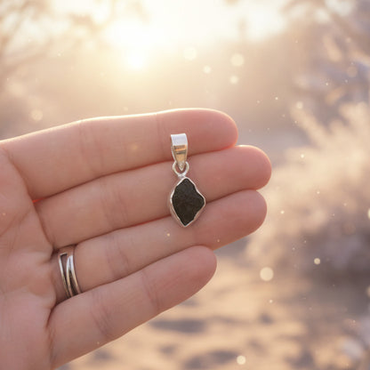 Colgante Moldavita en Plata de Ley 925 - Piedra Natural Transformadora