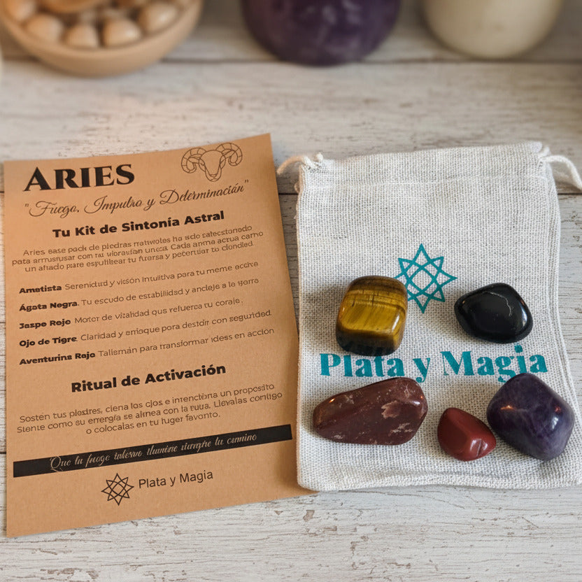 Kit de Sintonía Astral Aries – Pack de Minerales Naturales para la Energía de Fuego
