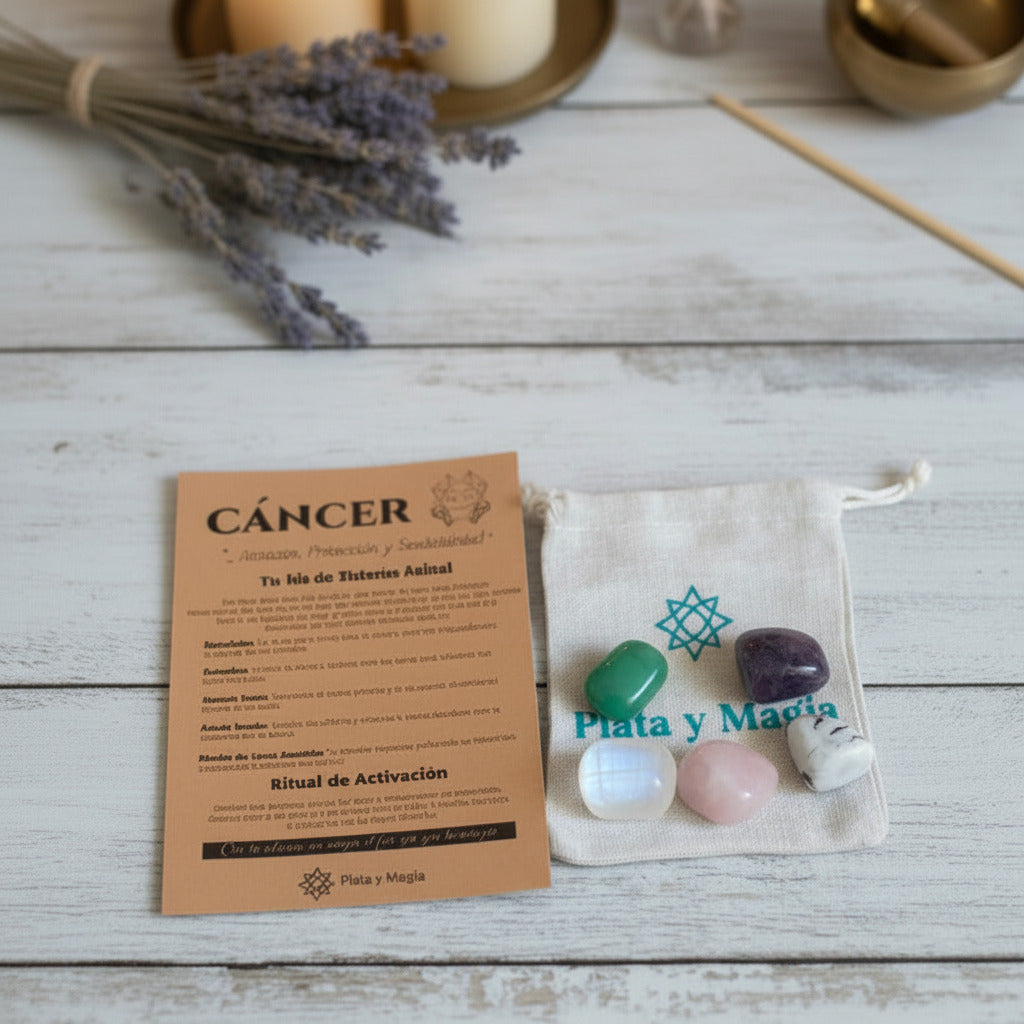 Kit de Sintonía Astral Cáncer – Pack de Minerales para la Intuición y Armonía Emocional