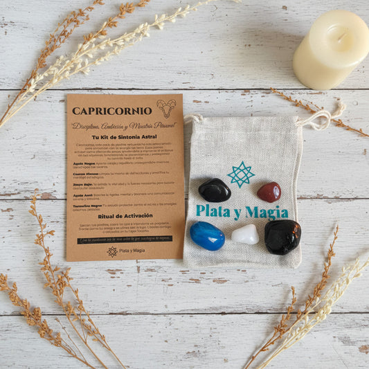 Kit de Sintonía Astral Capricornio – Pack de Minerales para la Disciplina, Ambición y Maestría