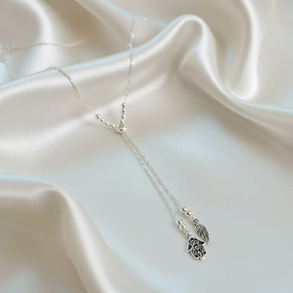 Collar "Amuleto de Guía y Protección" – Plata de Ley 925 Ajustable (80 cm)