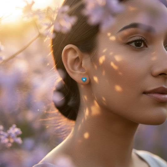 Pendientes Corazón Celeste "Cielo y Paz" – Plata de Ley 925 y Circonita (6mm)