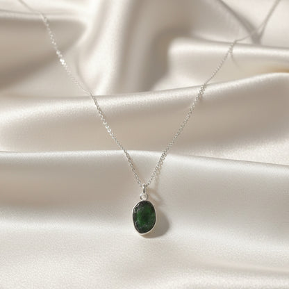 Colgante Moldavita en Plata de Ley 925 - Piedra Natural Transformadora