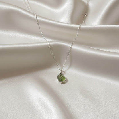 Colgante Moldavita en Plata de Ley 925 - Piedra Natural Transformadora