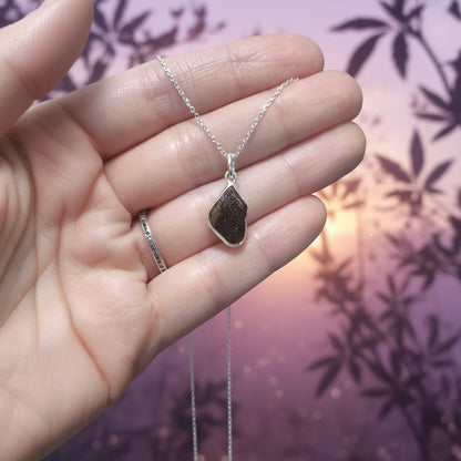Colgante Moldavita en Plata de Ley 925 - Piedra Natural Transformadora