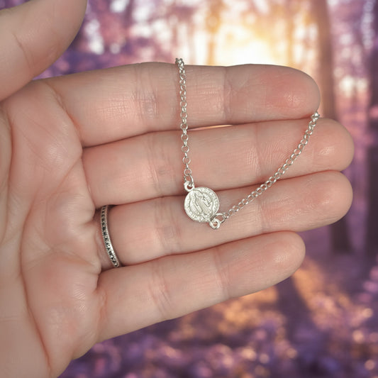 Pulsera "Escudo de Fe" – San Benito de 8.7 mm de Doble Cara en Plata de Ley 925