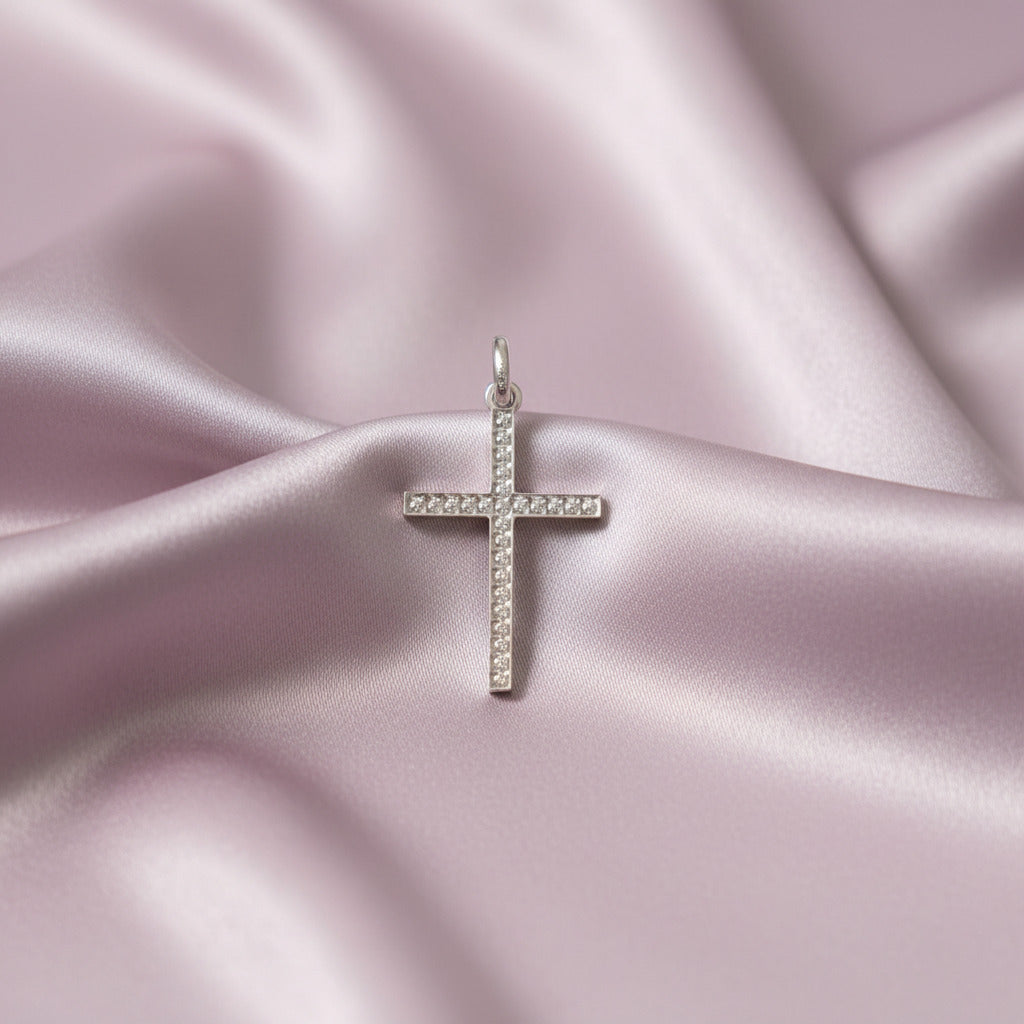 Colgante "Dualidad Sagrada" – Cruz de Doble Faz en Plata de Ley (Pulida y Labrada)