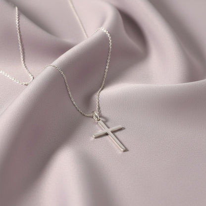 Colgante "Dualidad Sagrada" – Cruz de Doble Faz en Plata de Ley (Pulida y Labrada)