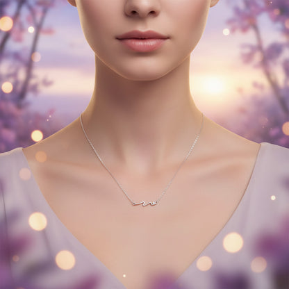 Gargantilla Ondas de Luz - Plata de Ley 925 Rodiada y Circonita Blanca - Amuleto de Fluidez y Regalo Místico