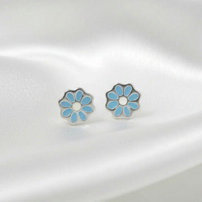 Conjunto Flor de Loto Celeste - Plata de Ley 925 Esmaltada - Amuleto de Calma y Regalo de Protección Espiritual
