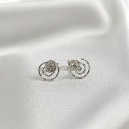 Pendientes Espiral Infinito - Plata de Ley 925 - Amuleto de Evolución y Regalo de Conexión Espiritual