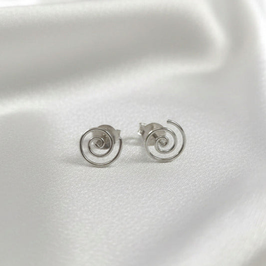 Pendientes Espiral Infinito - Plata de Ley 925 - Amuleto de Evolución y Regalo de Conexión Espiritual