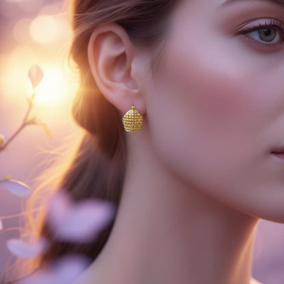 Pendientes Canasta Sagrada - Chapado en Oro - Amuleto de Abundancia y Regalo de Prosperidad