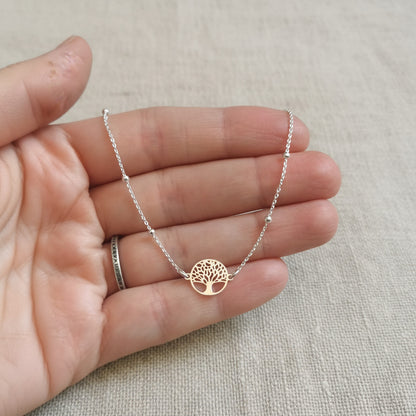 Tobillera Árbol de la Vida de Plata de Ley 925 - Amuleto de Conexión Sagrada y Regalo de Protección Spiritual
