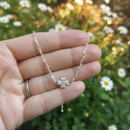 Tobillera Trébol de Plata de Ley 925 - Amuleto de Buena Fortuna y Regalo de Protección Espiritual